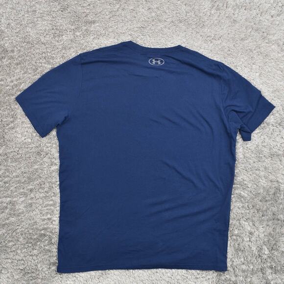 Under Armour Men's Adult Sz XL Tee Shirt T Blue Loose Heatgear Gym Run Athletic - Picture 2 of 8